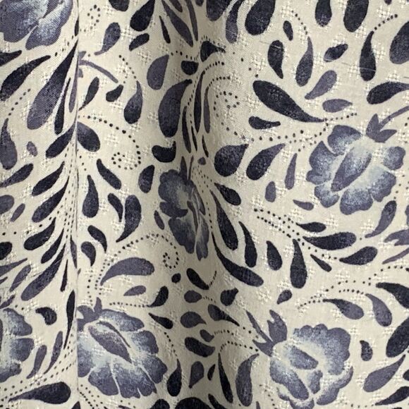 Hinge Airy Top Viscose Floral Women S Long Sleeve Pullover Notch V Neckline - Picture 5 of 13